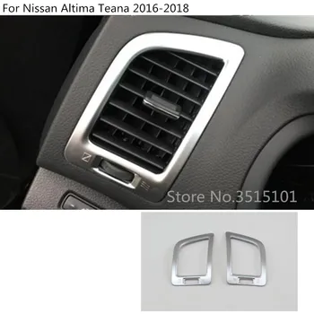 

car ABS chrome front Air conditioning Outlet Vent styling garnish cover frame trim 2pcs For Nissan Altima Teana 2016 2017 2018