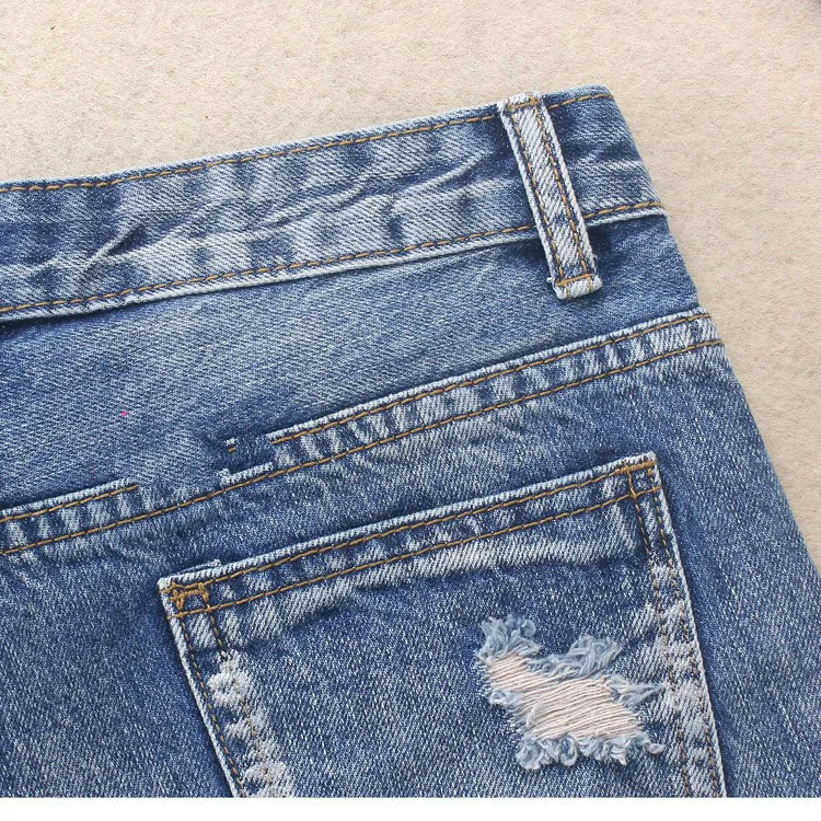 Новые Модные женские сексуальные рваные синие джинсовые шорты Feminino для девочек, повседневные женские короткие джинсы на молнии с карманами