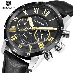 Reloj Hombre 2018 лучший бренд класса люкс BENYAR Мода хронограф Спорт Мужские часы военные кварцевые часы Relogio Masculino
