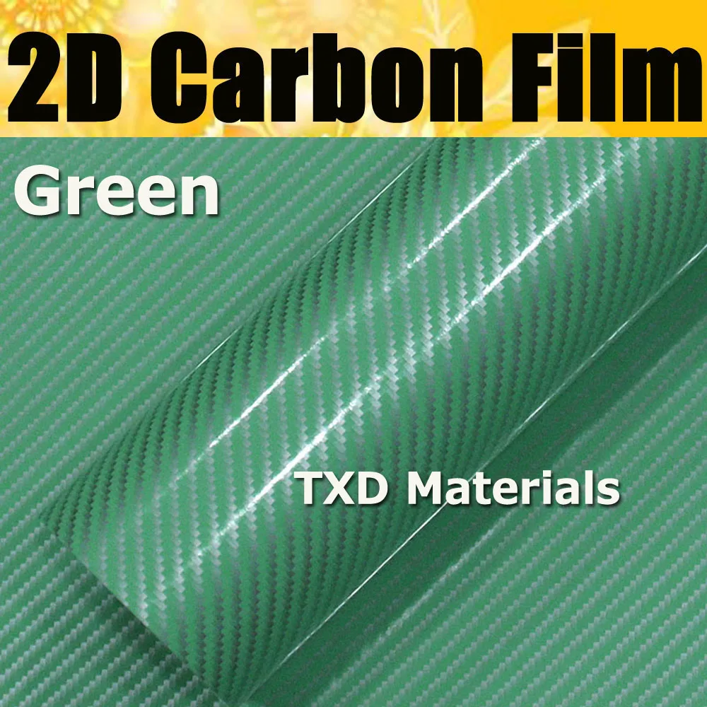 Buy Green Twill 2D Carbon Fiber 12"x50"(30*127CM