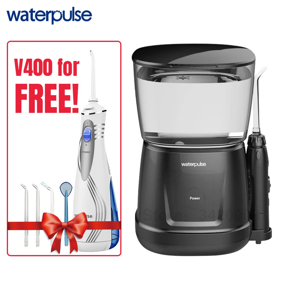 

Waterpulse V700 and V400 9pcs Jet Tips Water Power Flosser 1000ml Capacity Oral Irrigator Traveler Portable Dental Oral Flosser