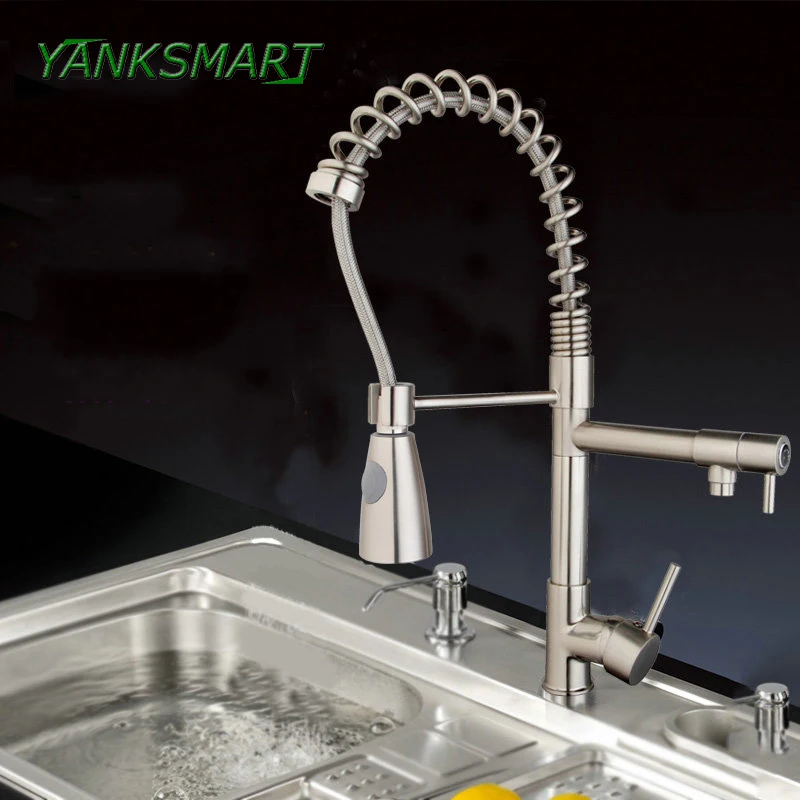 YANKSMART вверх вниз смеситель с одной ручкой для кухни кран torneira da cozinha никель