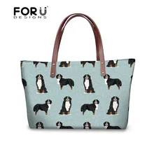 FORUDESIGNS/роскошные женские сумки дизайнерские Бернская горная собака принт «домашние животные» сумки с ручкой сверху для женщин женские сумки на плечо