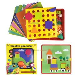 Креативная мозаичная головоломка, игрушки для детей, геометрические формы, подходящие грибы, гвозди, кнопка, детский Дошкольный