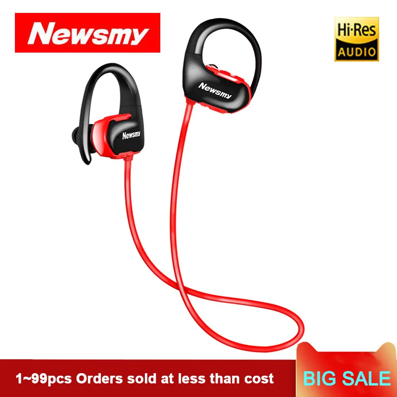 2018 Real Earphone Newsmy Q12 Original Bluetooth Earphones Wireless Headset with Sd Card Slot for sports headphone xiaomi | Электроника