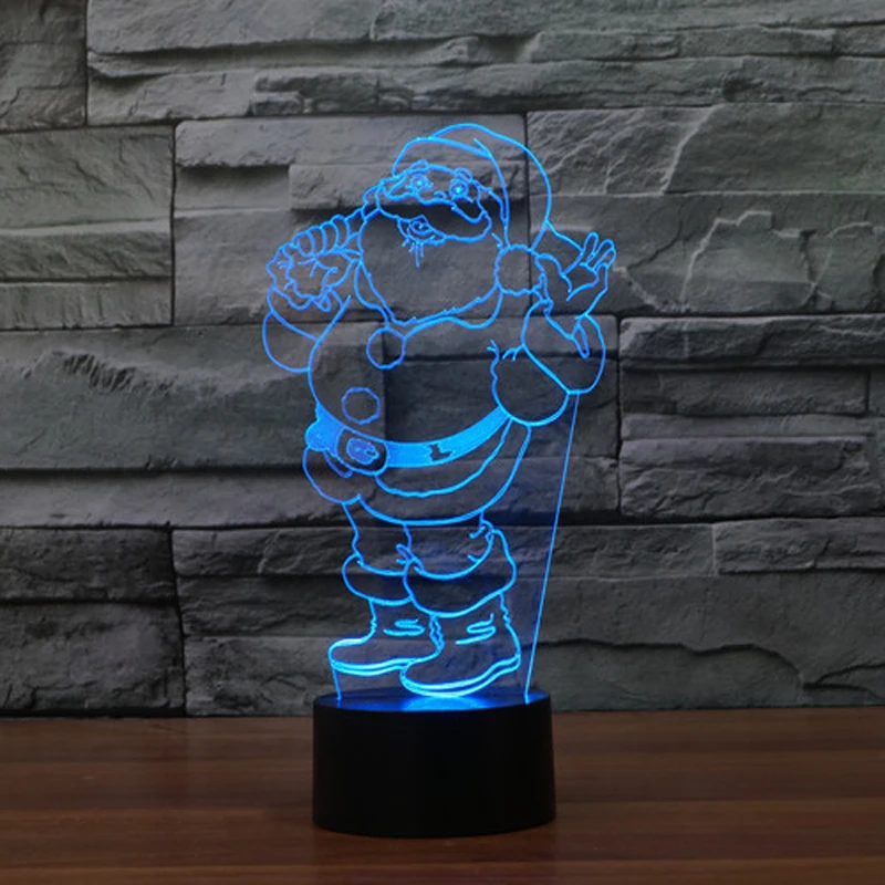 Buy Lovely Santa Claus 3D Illusion LED Night Light Dimming Table Lamp For