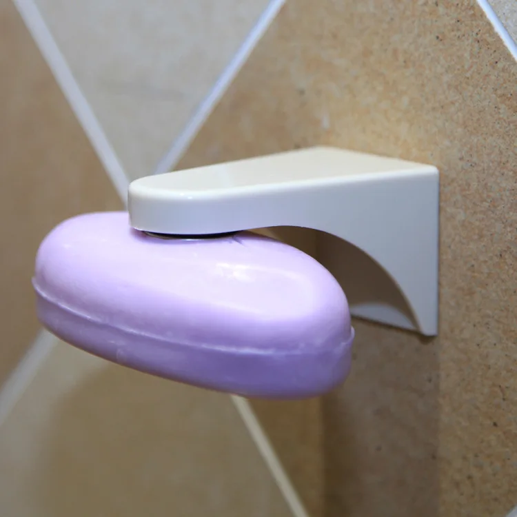 Zeegle المنزلية المغناطيسي الصابون حامل دش الصابون الحاويات موزع جدار مرفق التصاق الحمام الصابون تخزين الملحقات