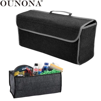 

OUNONA Car Soft Felt Trunk Storage Box Trunk Organizer Bag Large Capacity Vehicle Tool Container Multi-use Tools Organizer Bag