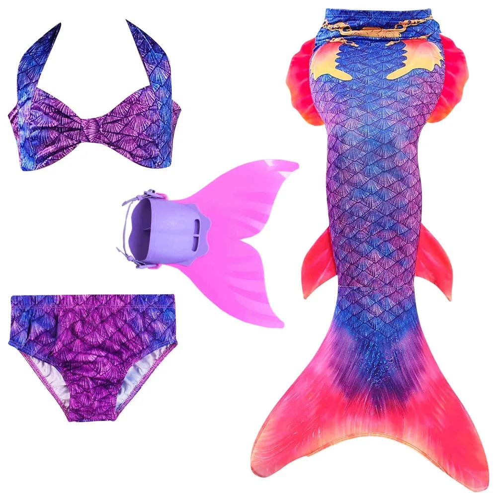 Стиль купальный костюм Русалочки, Моноласты, хвосты для купания для маленьких девочек костюмы для плавания хвост русалки купальный костюм русалки с раскладным механизмом, для девочек
