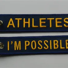 Атлетика удовлетворения я возможно молния тянуть Ткань Вышивка брелок