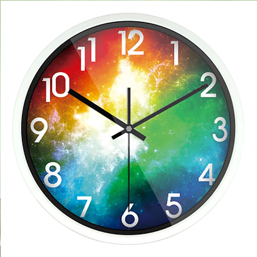 

Geometric Colorful Living Room Wall Clock Silent Large Kitchen Creative Watch Digital Clock Modern Design Zegary Clocks Abstract