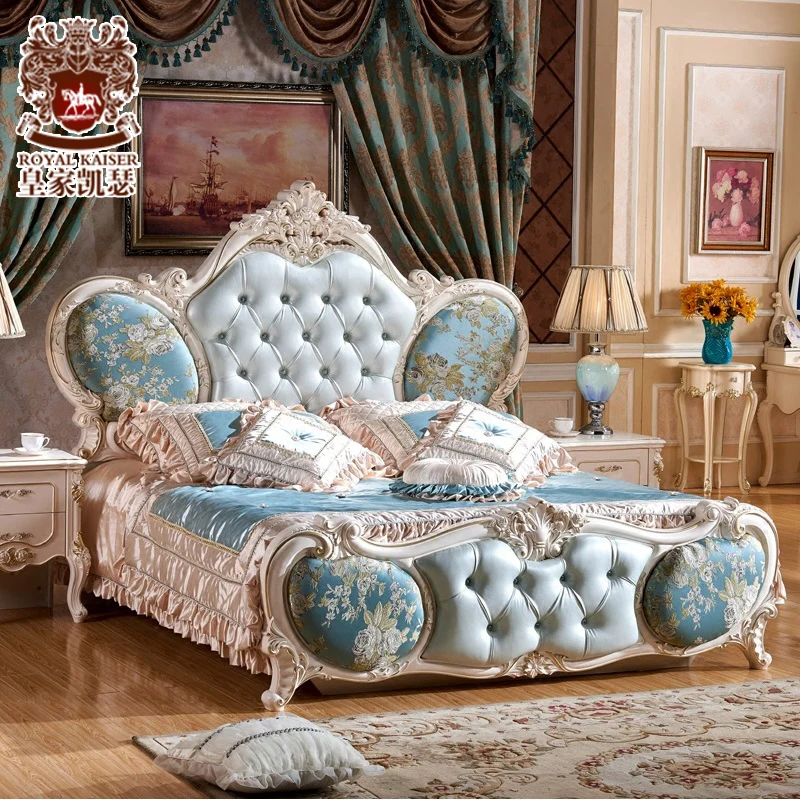French luxury bed with carving no mattress H906in Beds from Furniture