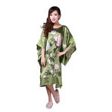 Зеленый женский халат Летние пижамы китайский Для женщин Пижамный костюм из вискозы, кимоно, домашний купальный кафтан для сна юката Один размер M05