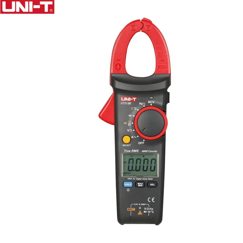 

UNI-T UT213B True RMS Digital Clamp Meters Voltage Resistance Capacitance Multimeter Temperature Auto Range multimetro Diode