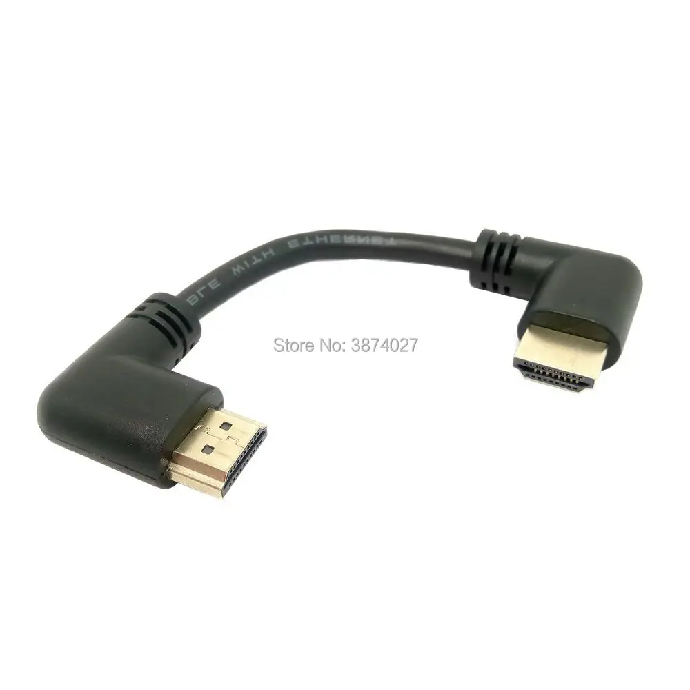HDMI 2.0 4K 3D двойной 90 градусов прямоугольный штекер на HDTV кабель для DVD PS3 ПК|angle hdmi|right