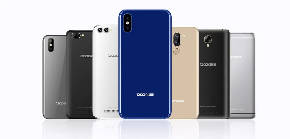 DOOGEE X55 Android 7,0 5,5 дюймов 18:9 HD MTK6580 четырехъядерный 16 Гб rom Двойная камера 8,0 МП 2800 мАч боковой сканер отпечатков пальцев Смартфон