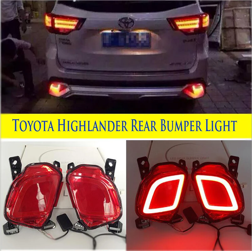 

Hireno rear fog lamp + daytime running light + turn signals + brake light For Toyota Highlander Kluger XU50 2014 2015 2016