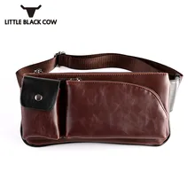 

PU Leather Waist Bag For Men Motorcycle Bicycle Biker Retro Travel Waist Packs Mens Casual Korean Zipper Belt Bag Sacoche Homme