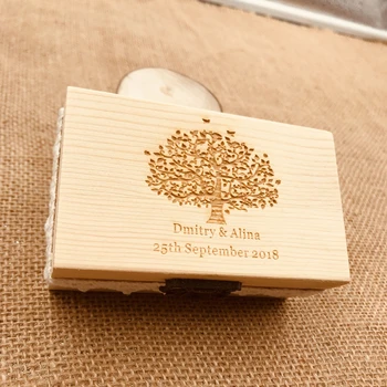 

Rustic Wedding Ring Bearer Box, Personalized Wedding Ring Box, Wood ring holder box, Wedding Customized Wedding Gifts with tree