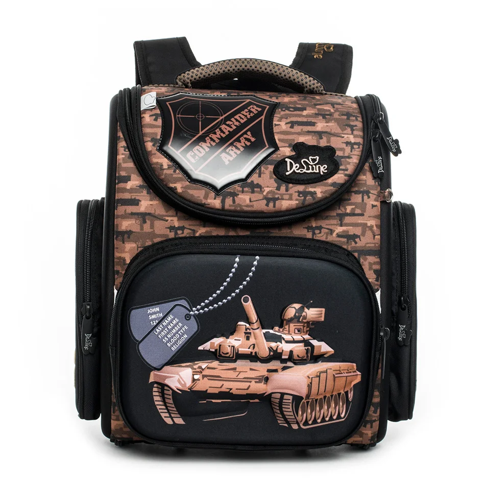 

Children School Bags for Boys Military Theme Tank Car Backpacks Waterproof Folded Orthopedic Backpack Bear Girls Bags Grade 1-5