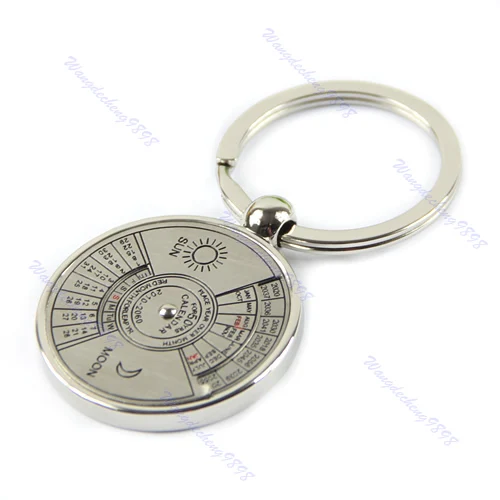 

Metal Key Chain Ring 50 Years Perpetual Calendar Keyring Super Perpetual Unique