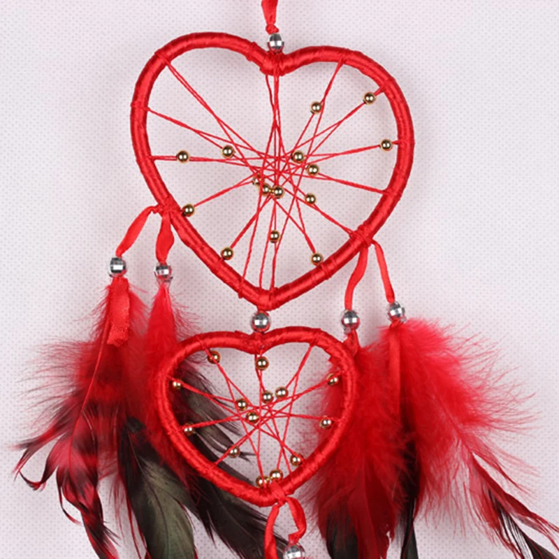 Newest Heart Shaped Dream Catcher Dreamcatcher with Feathers Wall Hanging Home Decor