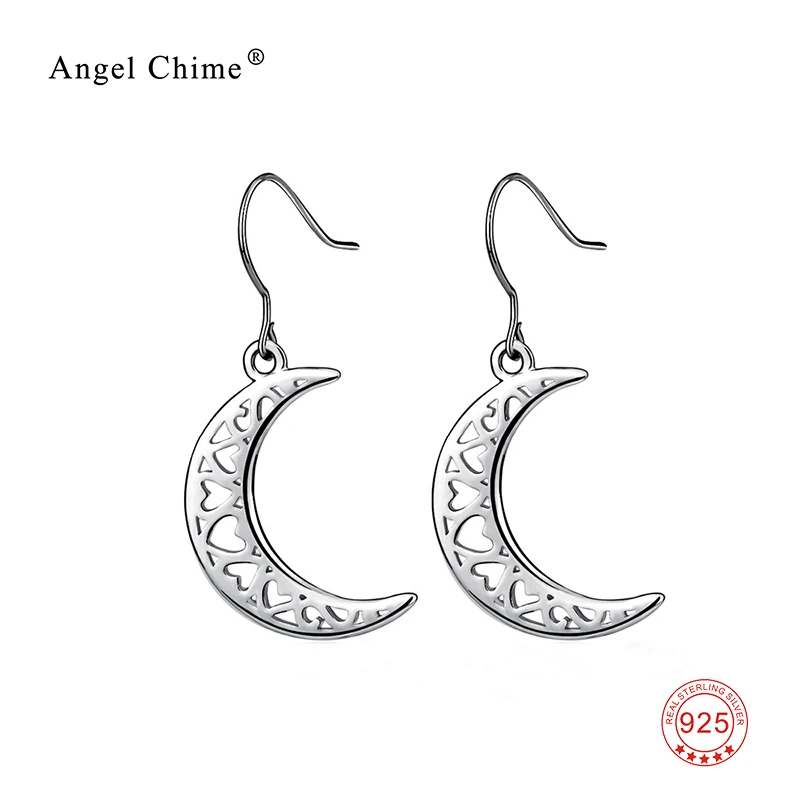

925 Sterling Silver Cute Half Moon Earring Jewelry Moon Shape Small Fresh Earrings For Women Bridal Jewelry Accessories