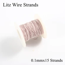 20 м/лот 0.1ммх15 нити Litz проволока мульти фторуглеродная леска полиуретановый эмалированный медный кабель полиэстер шахтная машина антенна