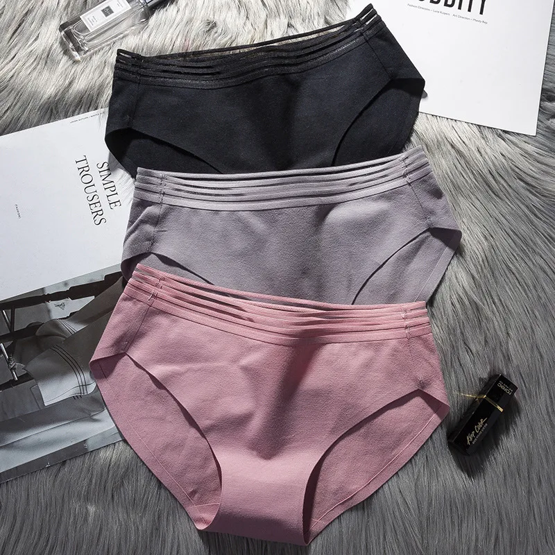 

SP&CITY Hollow Out Striped Side Solid Sexy Underwear For Menstruation Cotton Panties Seamless Women's Briefs Female Lingerie