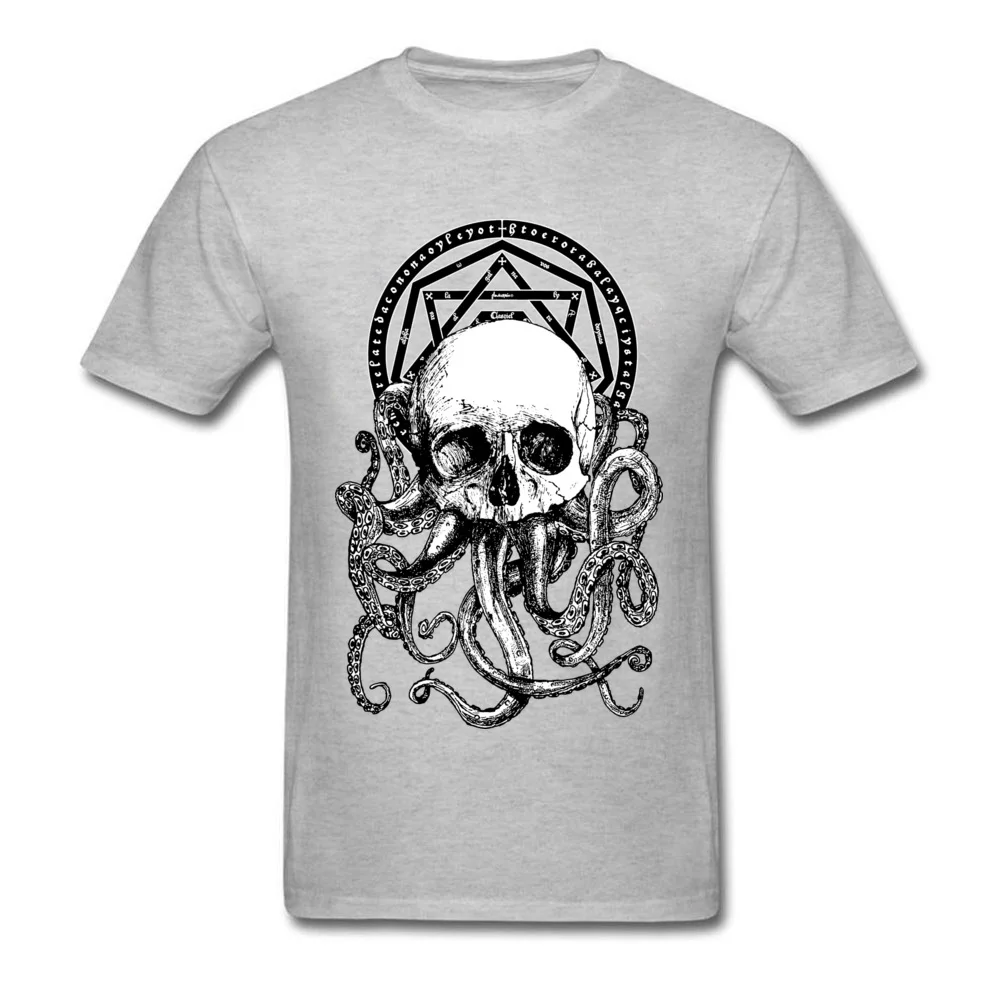 Comics Pieces of Cthulhu Tops Shirt for Men Cute Summer O-Neck All Cotton Short Sleeve T Shirts Crazy Tees Drop Shipping Pieces of Cthulhu grey