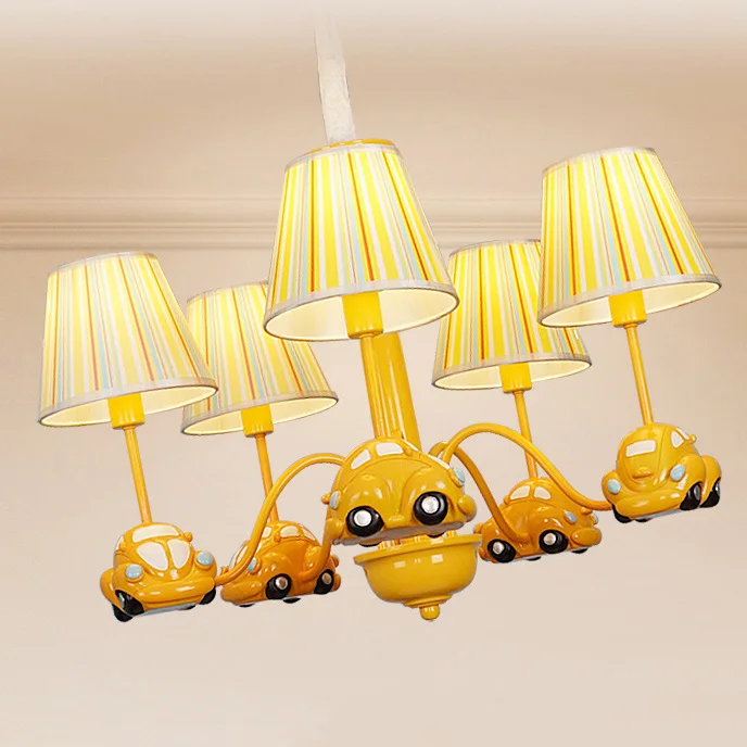 

creative cartoon car pendant light art deco LED hanging lamp for boy children bedroom lamp fixture nursery Eye protection Lamp