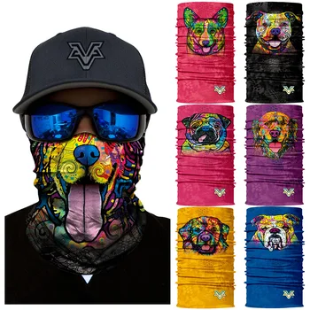 

Color Dog Cat Face Mask Animal Ski Headwear Neck Gaiter Bandanas Sun Windproof Magic Scarf Seamless Balaclava
