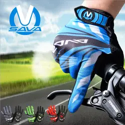 SAVA велосипедные перчатки полный палец Сенсорный экран дышащий велосипед перчатка из лайкры Велоспорт амортизирующие горные
