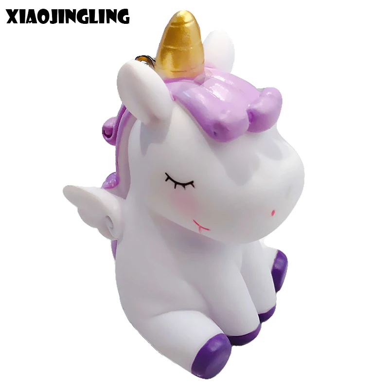 

XIAOJINGLING Cute Unicorn Keychain BB called Handbag Accessories Key Rings Funny Toy For Babies Bag Pendant New Trendy Trinket