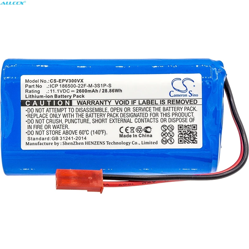 Аккумулятор Cameron Sino 2600mAh ICP 186500-22F-M-3S1P-S для электроподдона Ilive V3s, Ilive V3s Pro, Ilive V5, Ilive V5s, Ilive V5s Pro