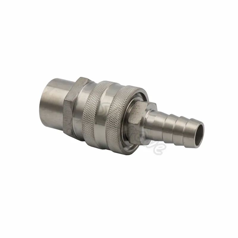 Beer Brewing 12NPT Thread Female Quick Disconnect Set, Homebrew Kettle Tun Pump Wort Chiller Fitting 12Barb Quick Connectors (37)