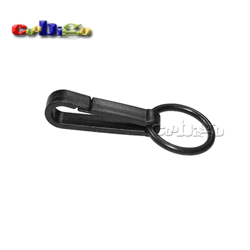 

50pcs Black Plastic Mini Gloves Hook Buckles Snap Hook With O-Ring For Shower Curtains Outdoor Backpack Bag Parts Accessories