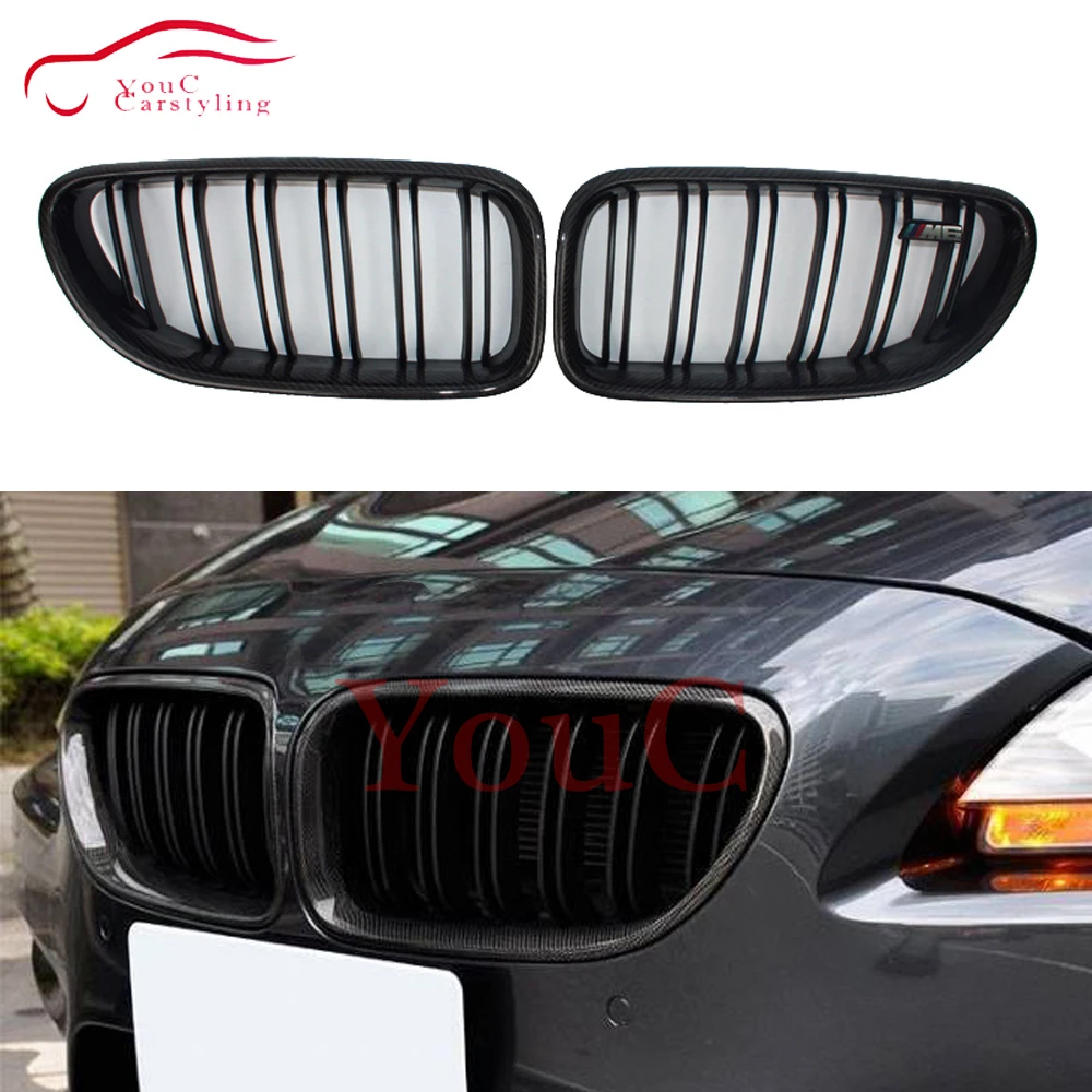 

F06 Carbon Fiber Kidney Grille Front Bumper Grills Mesh for BMW 6 Series F06 Gran Coupe F12 Convertible F13 Coupe M6 640i 650i