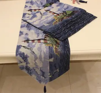 

MUZZI Fabric tablecloth dining table cloth cushion rustic fashion table runner Mediterranean Lighthouse pattern