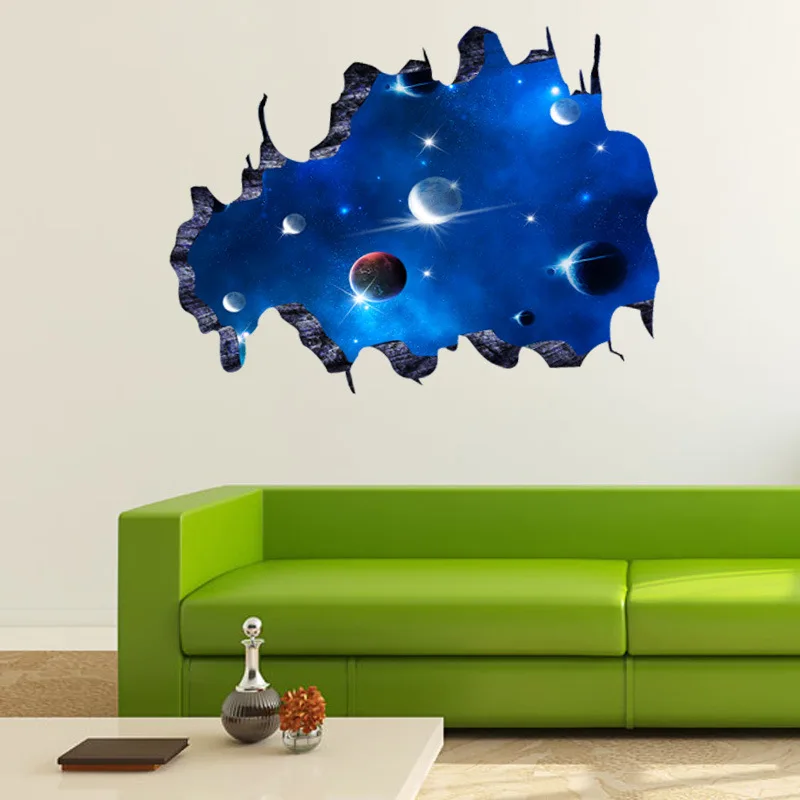 3d sticker name galactic space wall stickers home decor living room