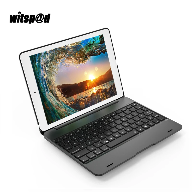 

Witsp@d 2018 Luxury Bluetooth Keyboard Wireless for iPad Air Tablets for iPad Air 2 Case with Keyboards for iPad New 2017 A1893
