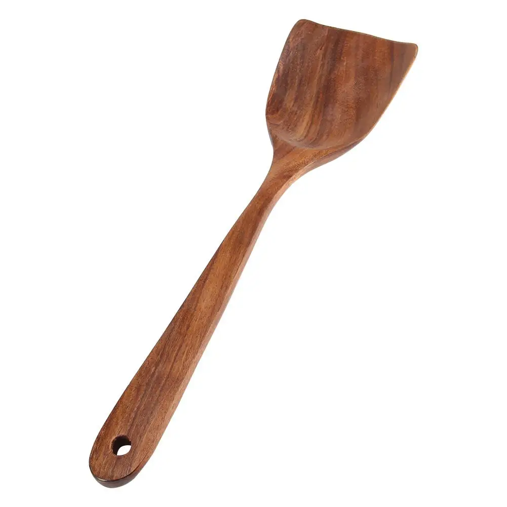 Натуральная деревянная лопатка Тернер жареная кухонная лопатка кухонная утварь Лопата антипригарная ручная лопатка для котелка с выпуклым днищем
