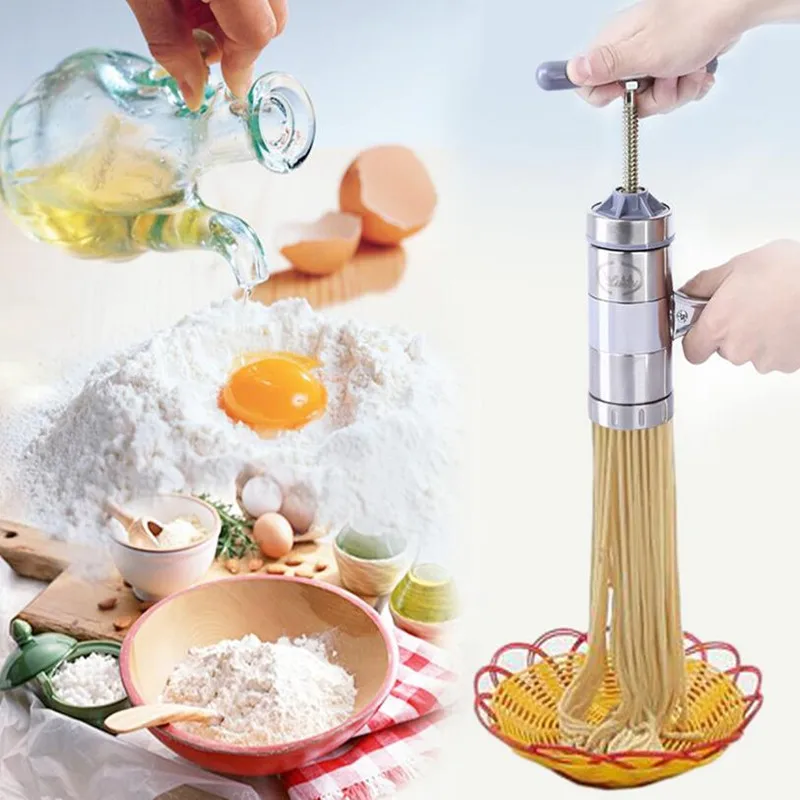 Limai Stainless Steel Noodle Maker With 5 Mold Manual Noodles Press