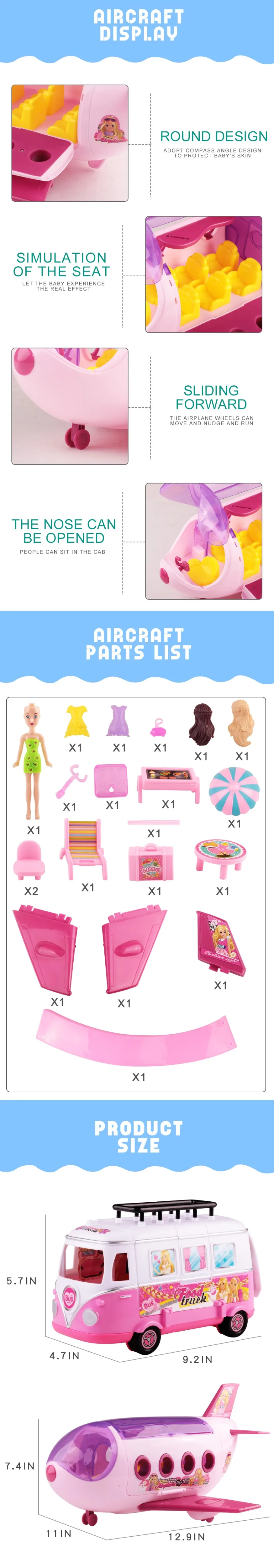 Веселые маленькие игрушки для пикника, для малышей, для детей, для девочек, набор Барби, автобус siku, игрушки для игр, машина с одеждой, сумочка для волос, подарок для 6 лет