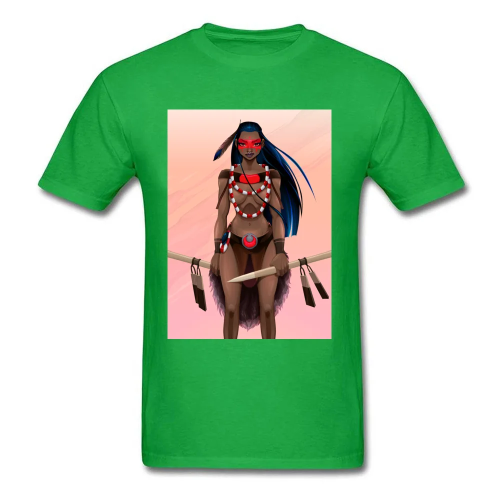 Amazon warrior 100% Cotton Normal Tops Shirt Prevalent Short Sleeve Men Tshirts Casual Mother Day Clothing Shirt Round Neck Amazon warrior green