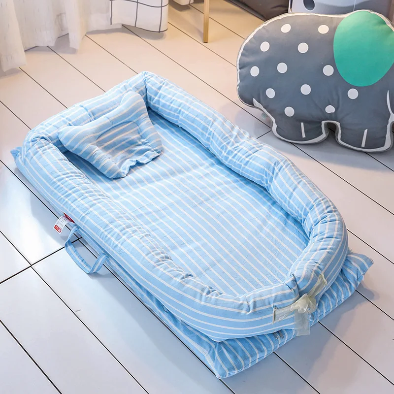 Портативная детская кроватка для младенцев, детская кроватка с подушкой для новорожденных, детская кровать для путешествий, складное детское гнездо, детская кровать для ухода за ребенком