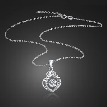 

New Heart Charm Pendant Chocker 100% 925 Sterling Silver Women's Necklace AAA Zircon Shining Fashion Chain Lady Silver Jewelry