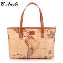 2016 krieg der sterne karte nachricht neue mode hohe qualität frau handtasche schultertasche tote große weltkarte tasche in PVC