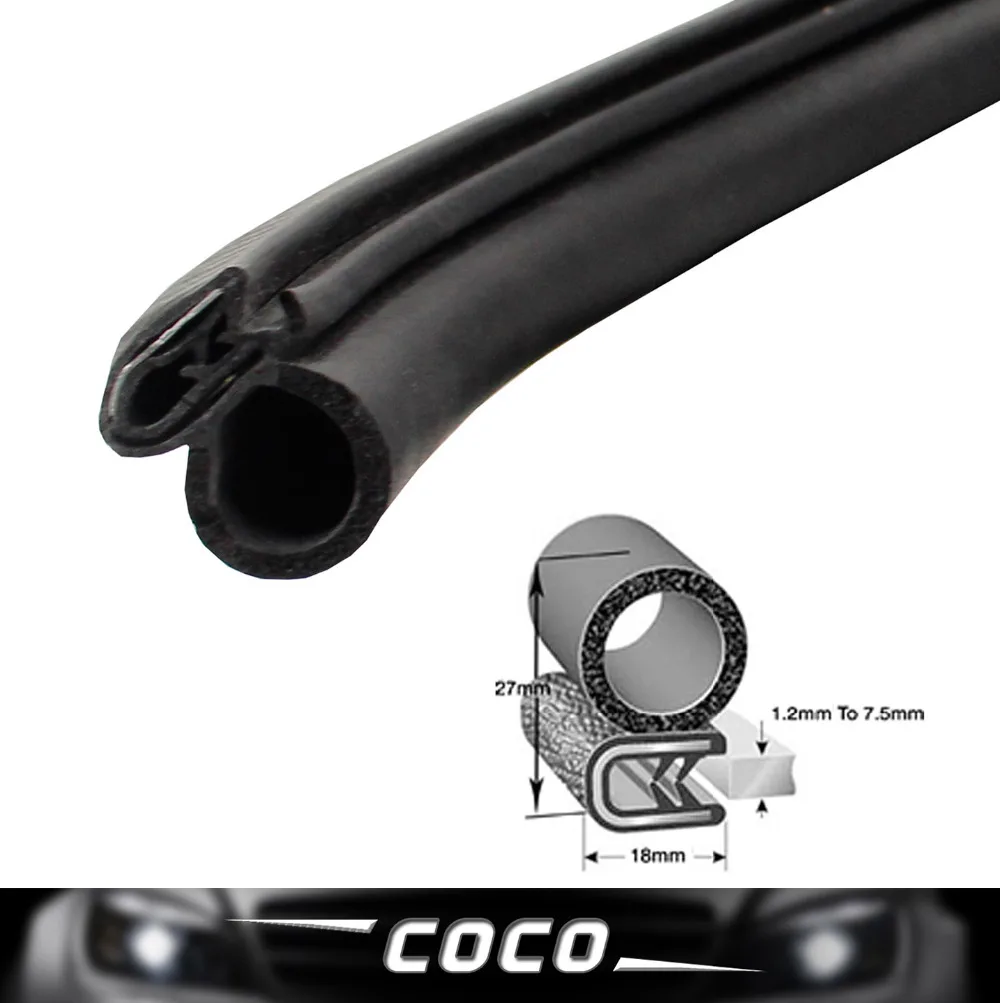 05 78" 200cm Rubber Car EDGE TRIM Lock Seal Strip Protector Boot Door