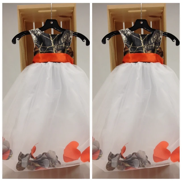 white camo flower girl dresses